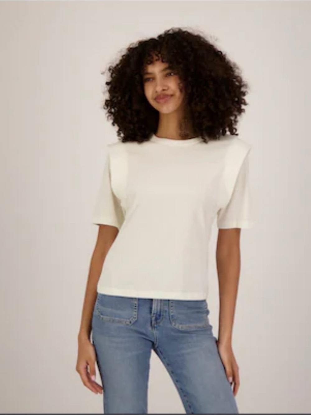 Nation LTD Anthropologie structured cream cotton top